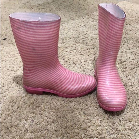 Ugg Rain Boots pink and white stripes - Picture 3 of 4